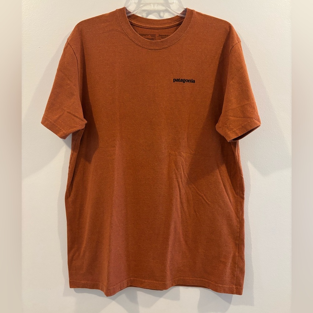 Patagonia Responsibili-tee Burnt Orange Regular Fit Mountain Logo  Large